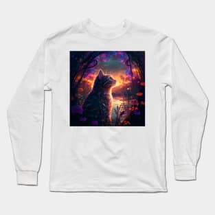 Feline Sunset Paradise Long Sleeve T-Shirt